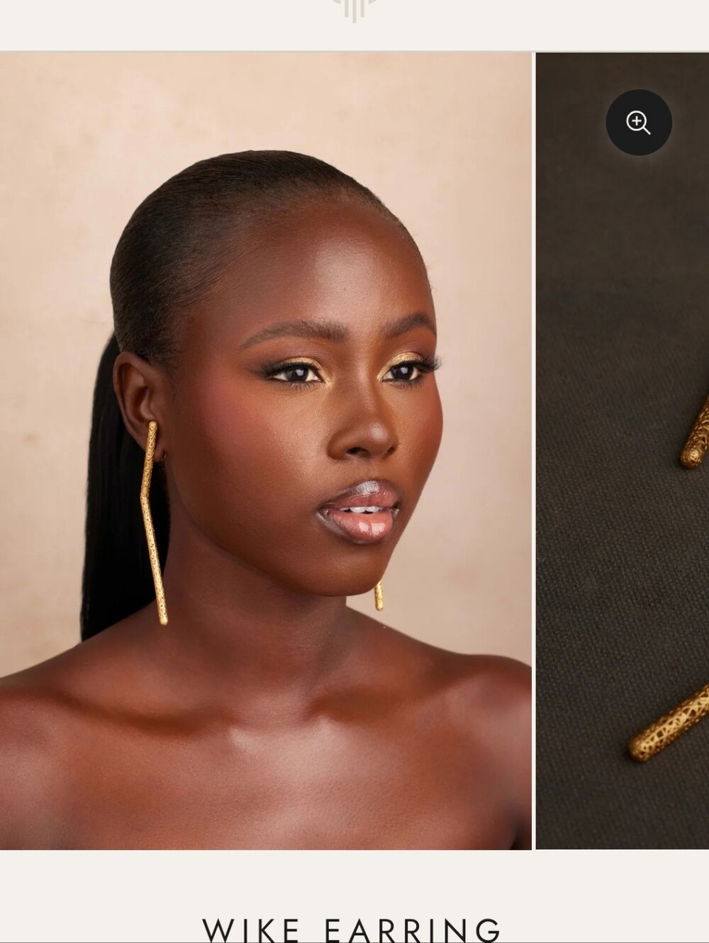 WIKE Khoi Gold  Textured Drop Earrings. BRAND NEW